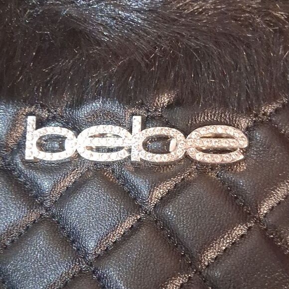 Bebe Black Quilted Fake Fur-Trim Gloves - Picture 6 of 6